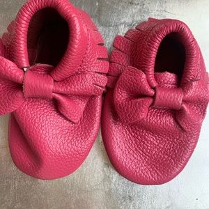 Hot Pink leather moccasin